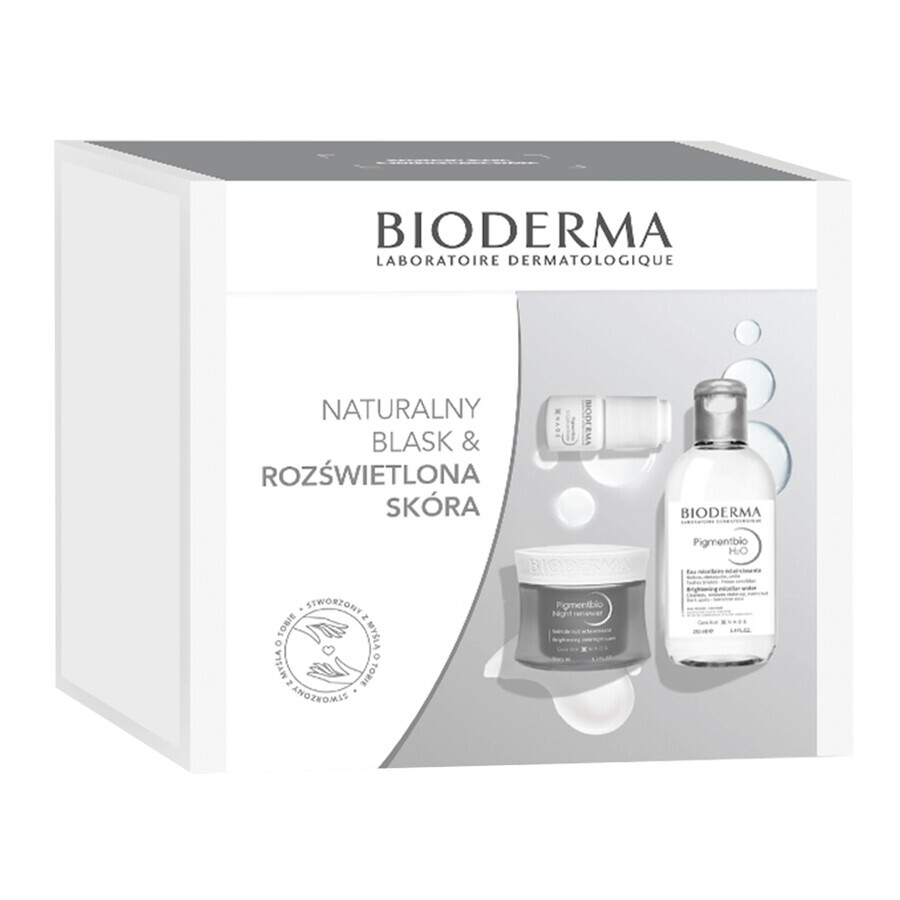 Bioderma Pigmentbio set, agua micelar, 250 ml + crema de noche, 50 ml + concentrado de vitamina C, 5 ml