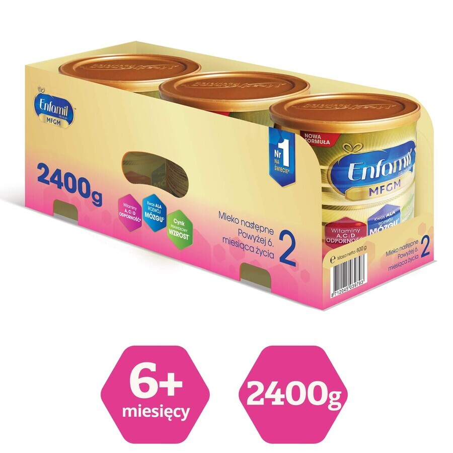 Enfamil Premium MFGM 2, Folgemilch, über 6 Monate, 2400 g