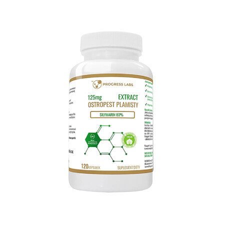 Progress Labs Estratto di cardo mariano 125 mg, 120 capsule