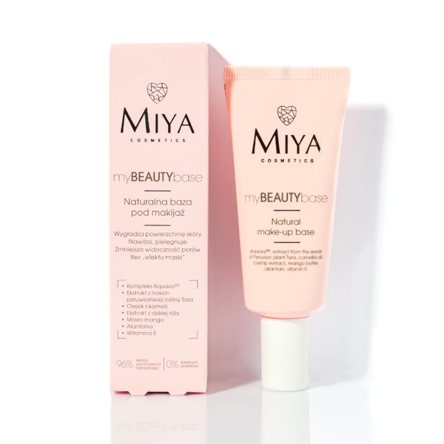 Miya My Beauty Set, myLIPscrub, natürliches Lippenpeeling, 10 g + myLIPbalm, intensiv feuchtigkeitsspendender Lippenbalsam, 15 g + myBEAUTYbase, natürliche Make-up-Unterlage, 30 ml