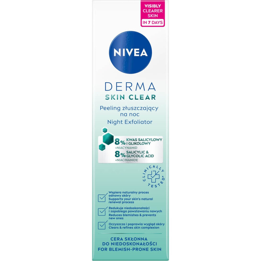 Nivea Derma Skin Clear, gommage de nuit, 40 ml