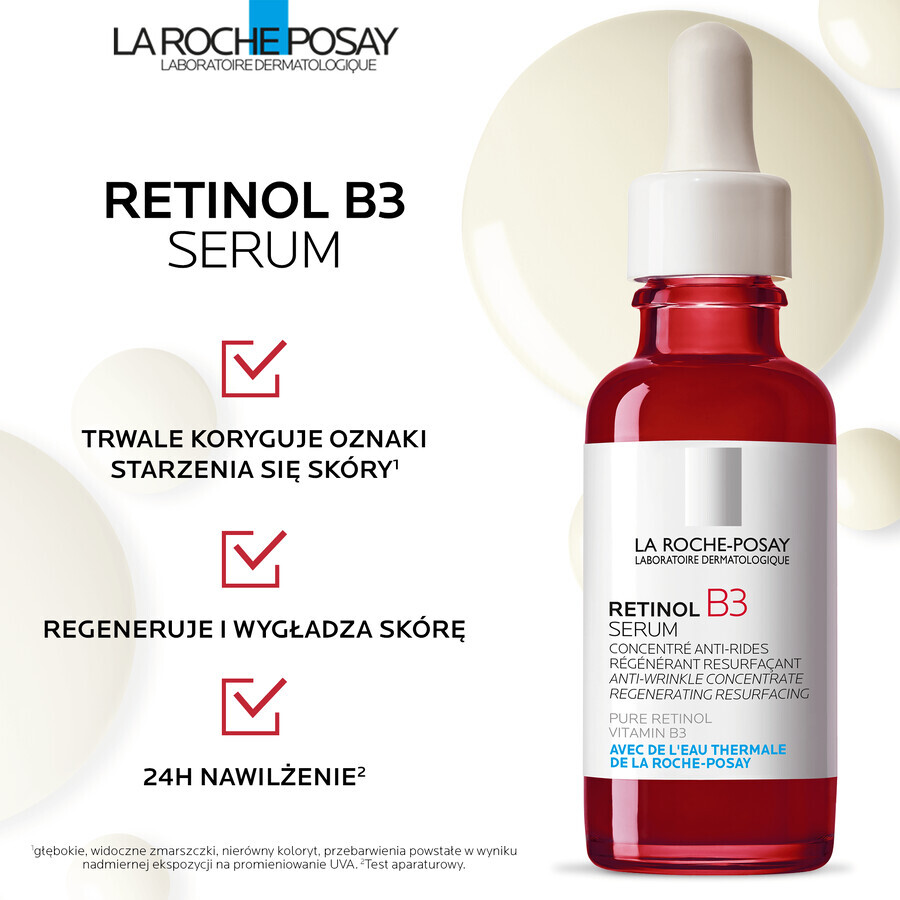 La Roche-Posay Retinol B3, konzentriertes Anti-Falten-Serum, Retinol und Vitamin B3, 30 ml