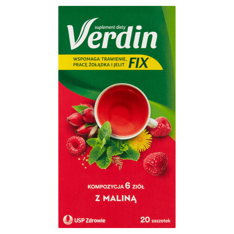 Verdin Fix with raspberry, 20 sachets