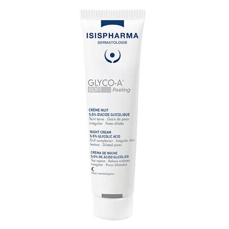 Isispharma Glyco-A, zachte peelingcrème voor de nacht met 5,5% glycolzuur, 30 ml