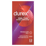 Durex Fetherlite Elite, Kondome mit mehr Gleitmittel, dünner, 12 Stück