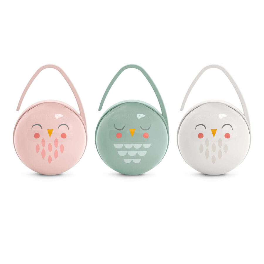 Suavinex Bonhomia Dummy Box, Double, Mint Owl, 1pc