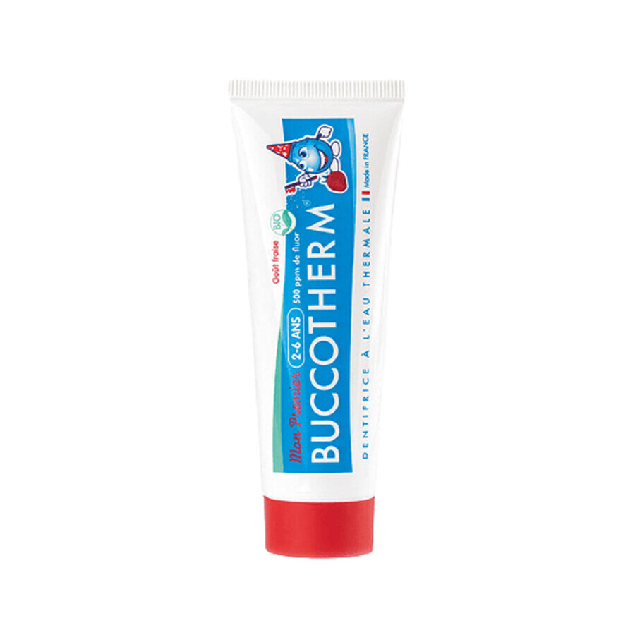 Bio-Zahnpasta mit Erdbeergeschmack für Kinder von 2-6 Jahren, 50 ml, Buccotherm