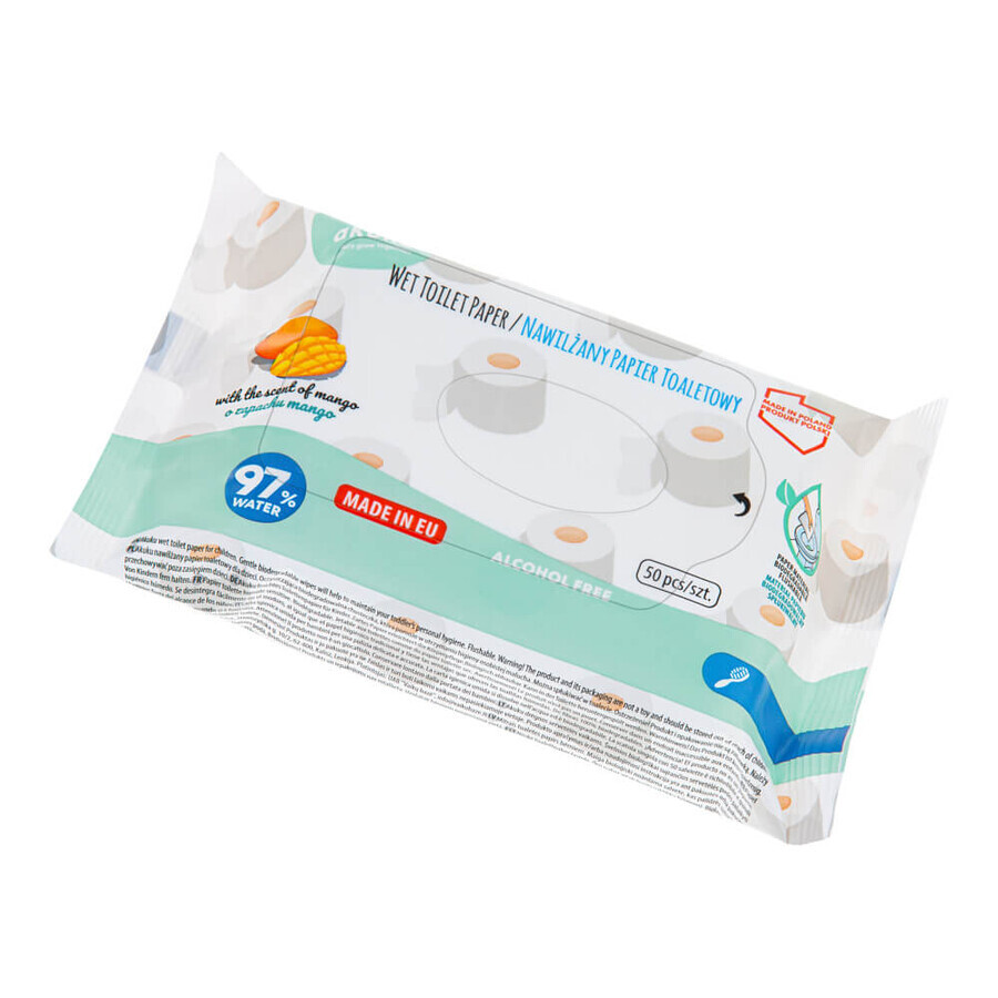 AKUKU, feuchtes Toilettenpapier, Mango, 50 Stück