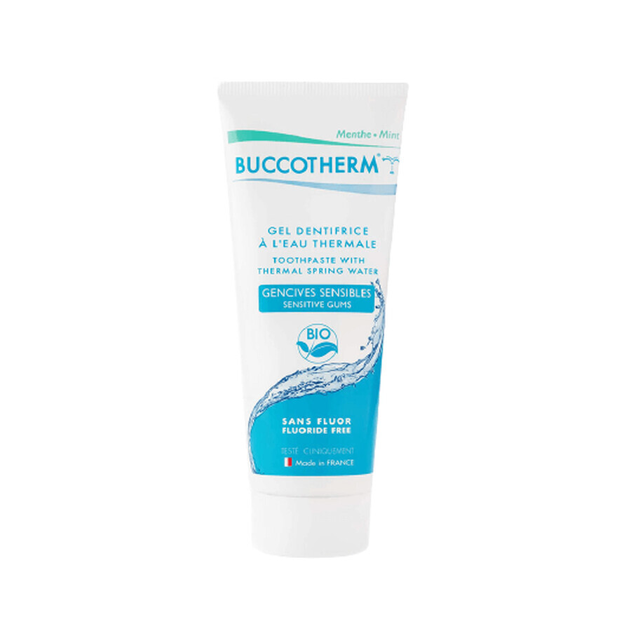 Bio-Zahnpasta ohne Fluorid für empfindliches Zahnfleisch mit Minzgeschmack, 75 ml, Buccotherm