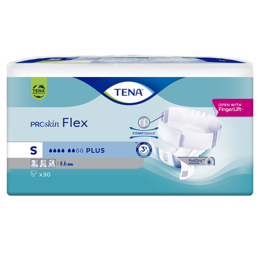 Tena Flex ProSkin, scutece, mărimea S, 61-87 cm, Plus, 30 buc