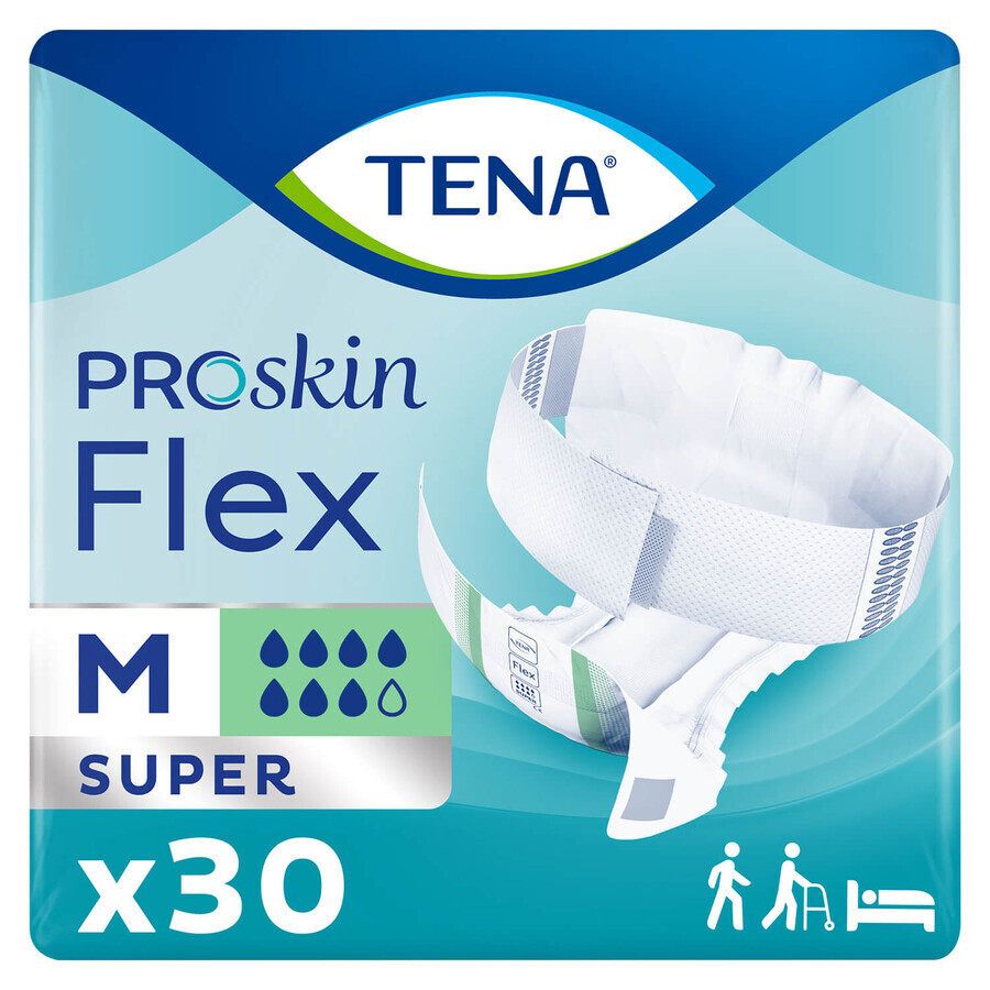 Tena Flex ProSkin, scutece, mărimea M, 71-102 cm, Super, 30 buc