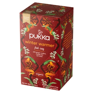Pukka Winter Warmer Organic, thé aux fruits et aux herbes, gingembre, rooibos, orange et anis, 1,9 g x 20 sachets