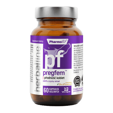 PharmoVit HerbalLine Pregfem Fertilidad femenina, 60 cápsulas vegetales