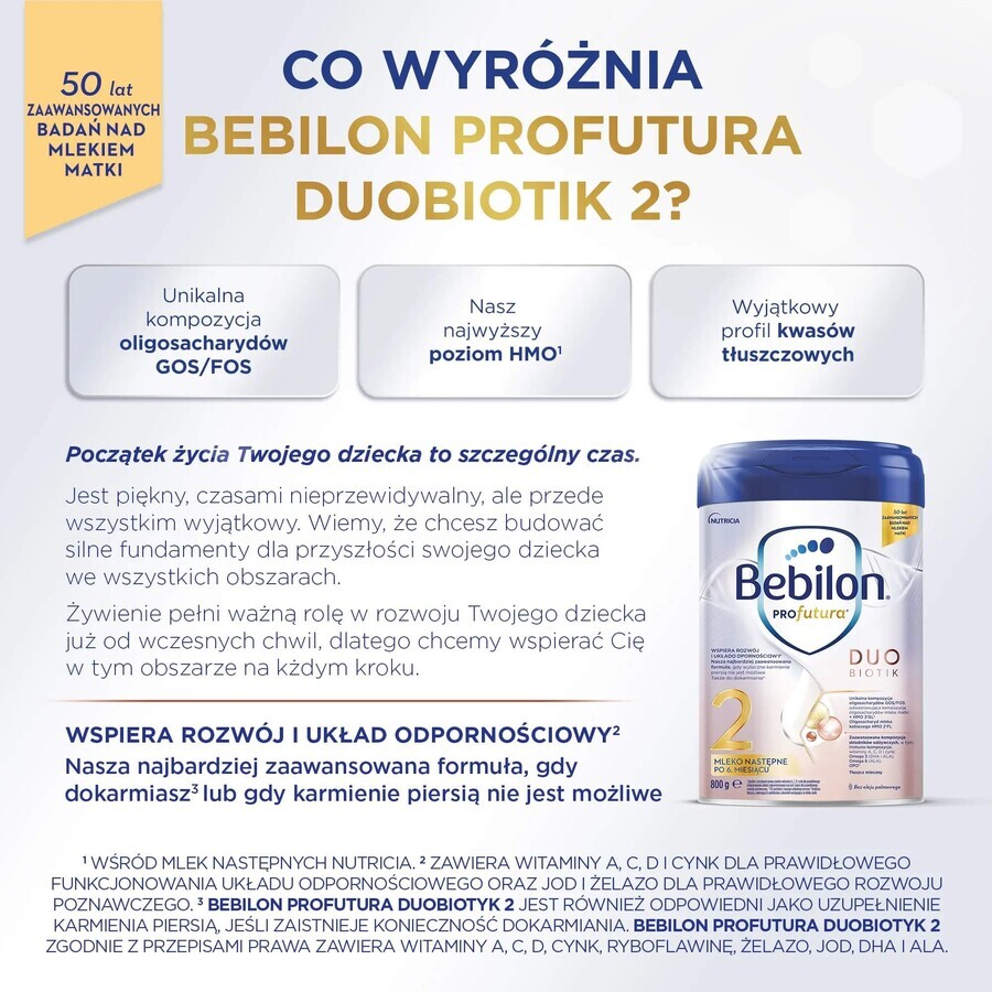 Bebilon Profutura DuoBiotik 2, Folgemilch, nach 6 Monaten, 800 g