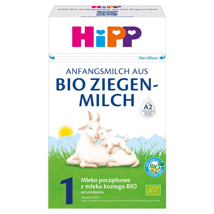 HiPP 1 Bio, lapte organic de capră pentru sugari, de la naștere, 400 g