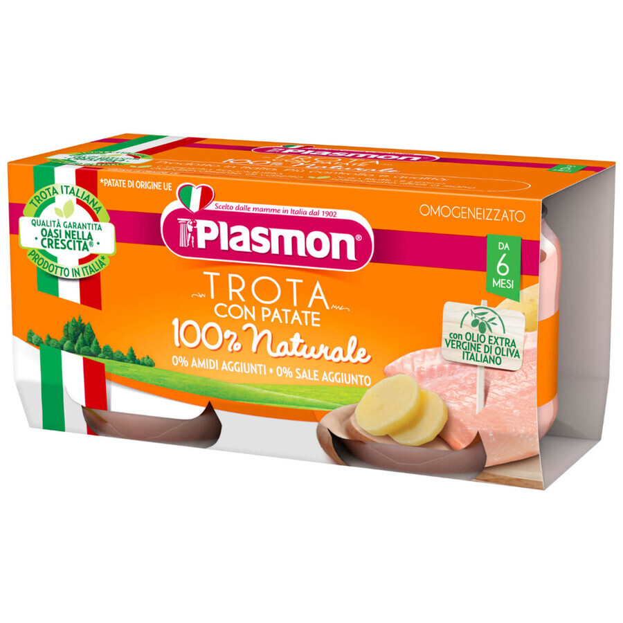 Plasmon Cena, trota con patate, dopo 6 mesi, 2 x 80 g