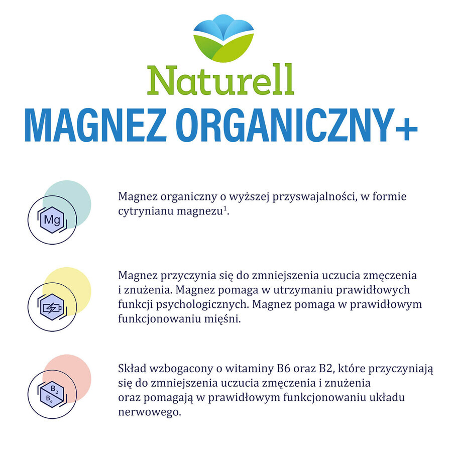 Naturell Organic Magnesium+, 50 capsules