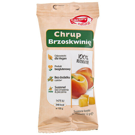 Crispy Natural Peach Crunch, getrocknete Pfirsichwürfel, 12 g