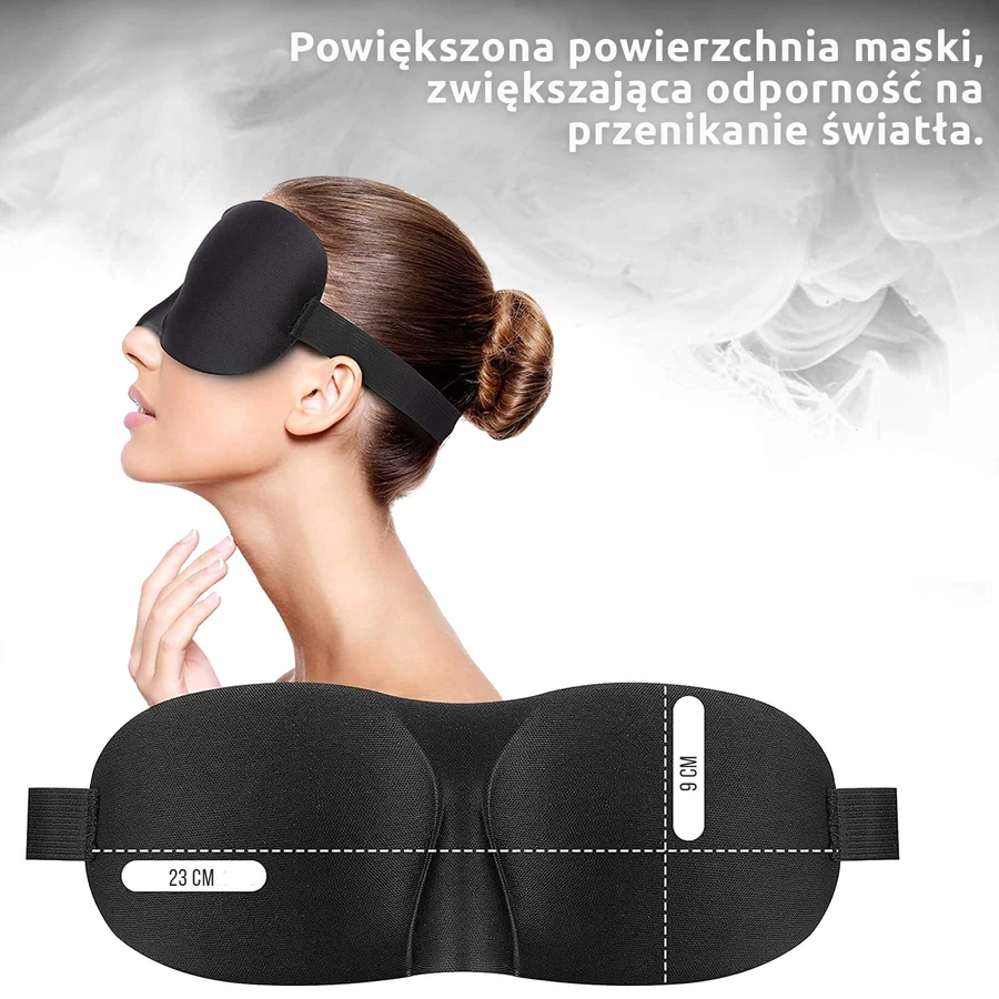 Waya 3D Comfort, opaska na oczy do spania, czarna, 1 sztuka: ceny i cechy