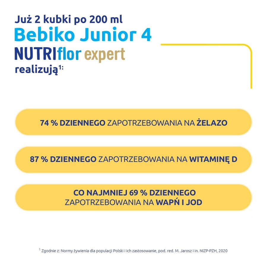 Bebiko Junior 4 Nutriflor Expert, nährstoffreiche Milchnahrung, ab 2 Jahren, 600 g