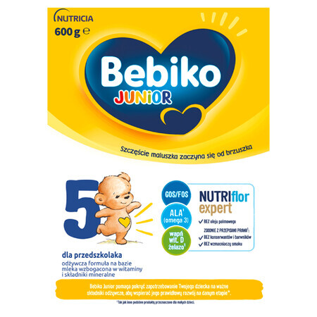 Bebiko Junior 5 Nutriflor Expert, nährstoffreiche Milchnahrung, für das Vorschulkind, 600 g