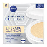 Nivea Cellular Expert Finish 3-in-1 Care Cushion, Anti-Falten-Creme-Primer in einem Kissen, 01 light, SPF 15, 15 g