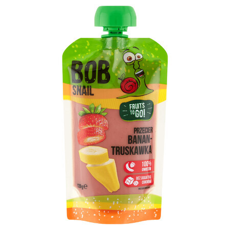 Bob Snail Fruits To Go Smoothie in der Tube, Banane, Erdbeere, 120 g