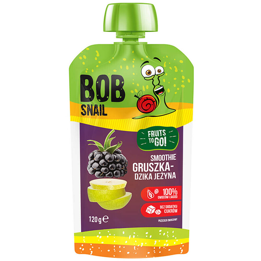 Bob Snail Fruits To Go Smoothie in a Tube, Pear, Wild Blackberry, 120