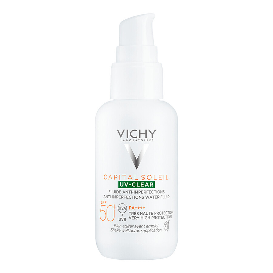 Vichy Capital Soleil UV-Clear, fluid împotriva imperfecțiunilor, SPF 50+, 40 ml