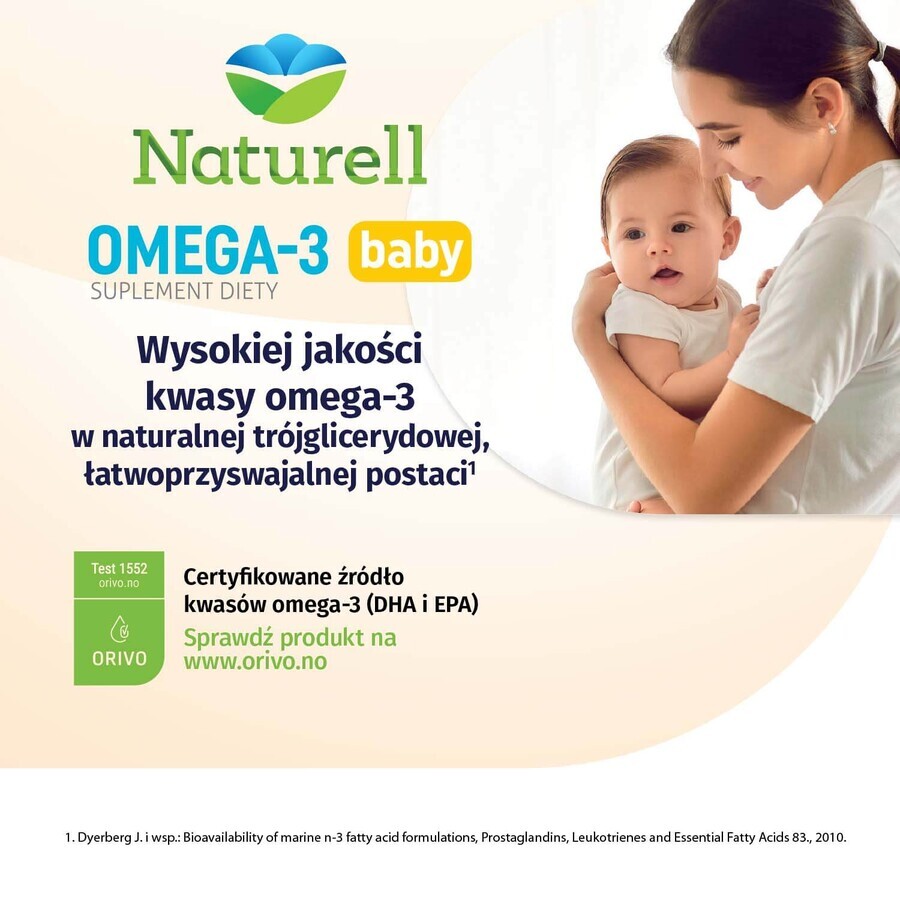 Naturell Omega-3 Baby, für Säuglinge ab 6 Monaten, 40 Kapseln mit Drehverschluss