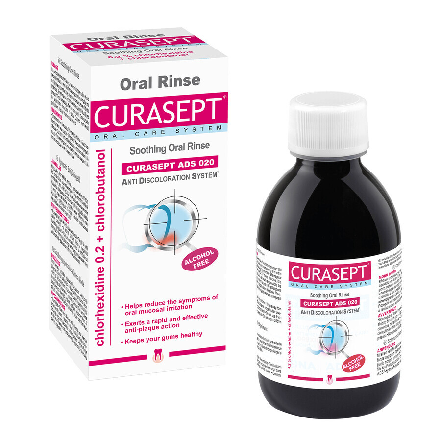 Curasept ADS 220, Mundspülung mit Chlorhexidin 0,20% und Chlorbutanol, 200 ml