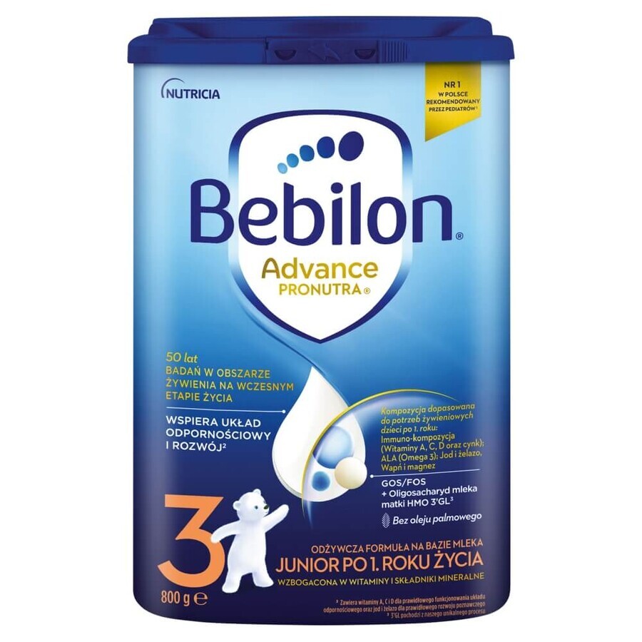 Bebilon Advance Pronutra 3 Junior, formulă nutritivă pe bază de lapte, după 1 an, 800 g