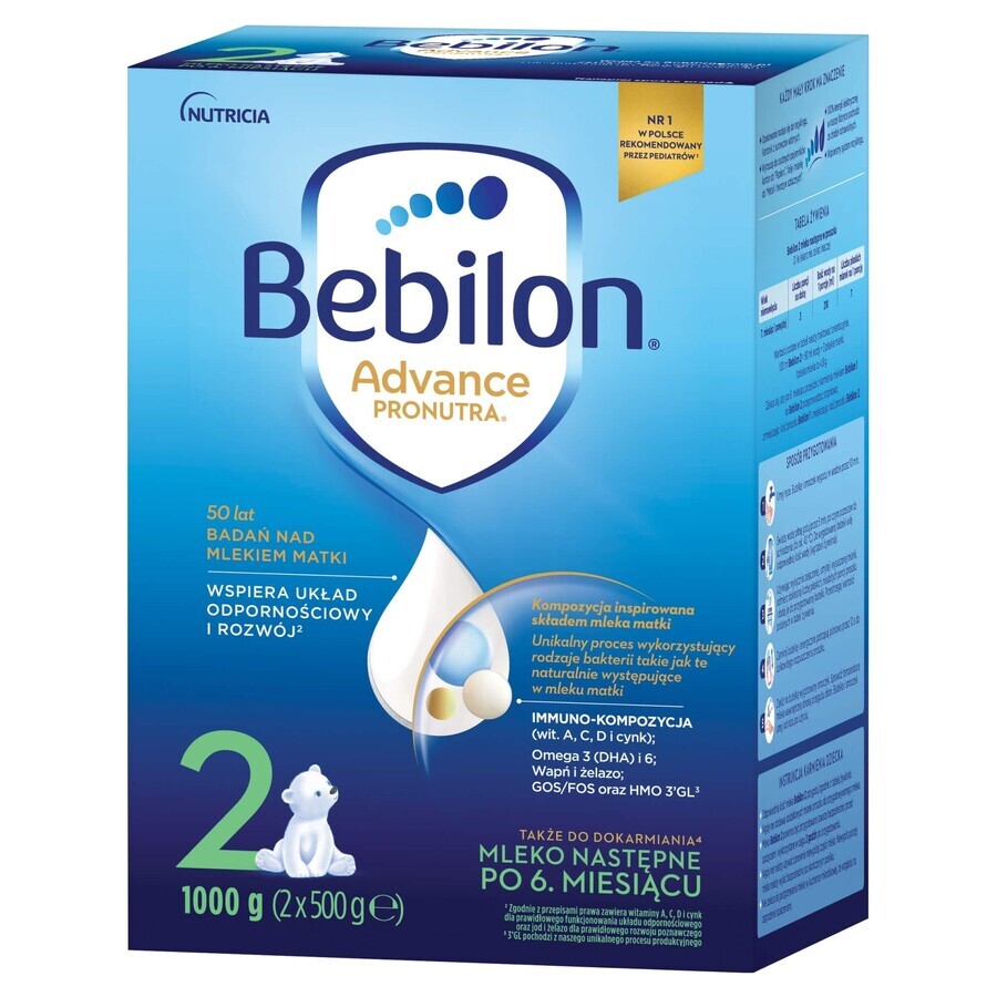 Bebilon Advance Pronutra 2, latte di proseguimento, oltre 6 mesi, 1000 g