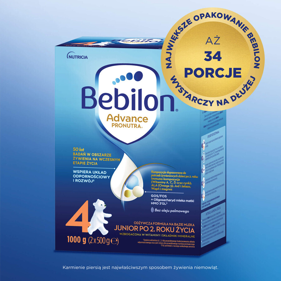 Bebilon Advance Pronutra 4 Junior, nährstoffreiche Milchnahrung, ab 2 Jahren, 1000 g