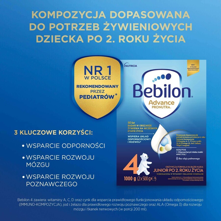 Bebilon Advance Pronutra 4 Junior, nährstoffreiche Milchnahrung, ab 2 Jahren, 1000 g