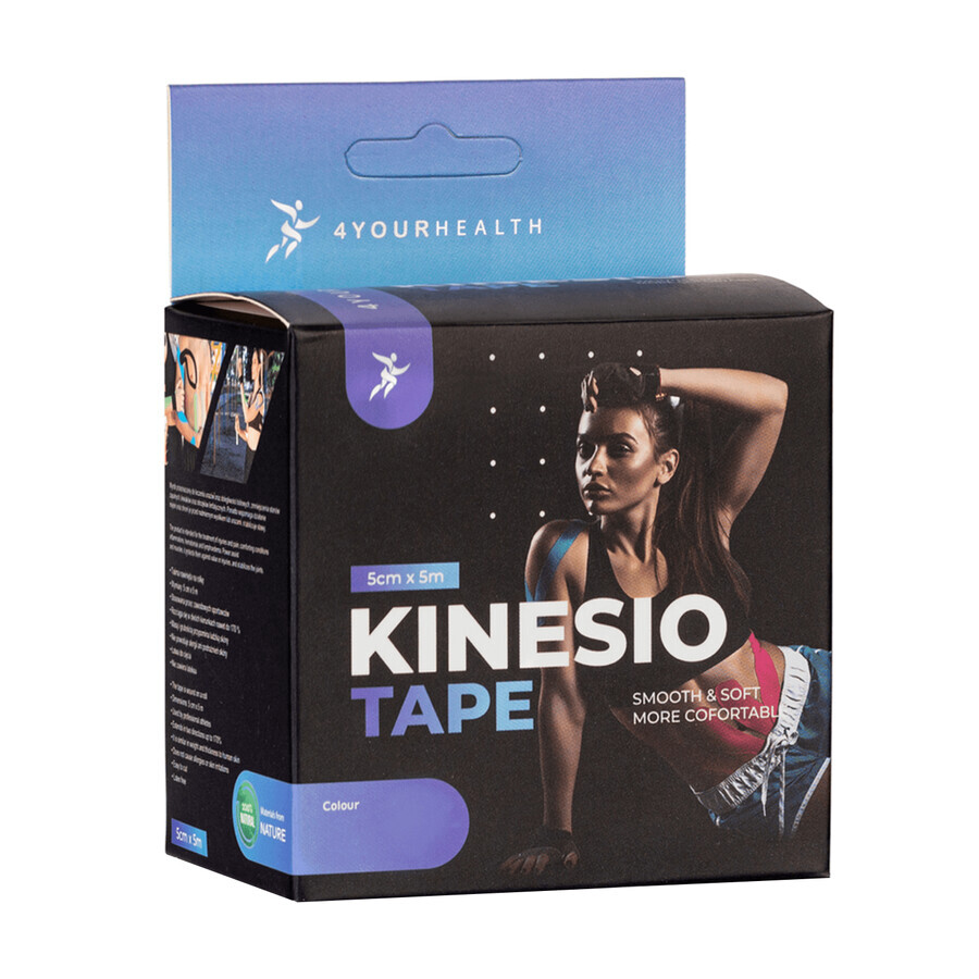 4yourhealth Kinesio Tape, Kinesiologieband, rosa, 5 cm x 5 m