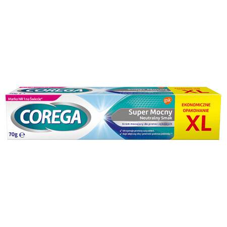 Corega Super Strong, Fixiercreme für Zahnersatz, neutral, 70 g