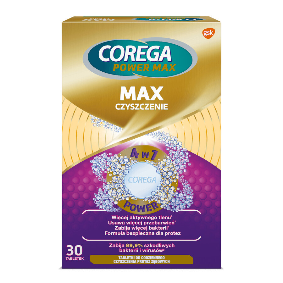 Corega Max, Prothesenreinigungstabletten, 30 Tabletten