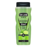 On Line Men, Duschgel für Männer 3in1, Fresh Lime, 410 ml