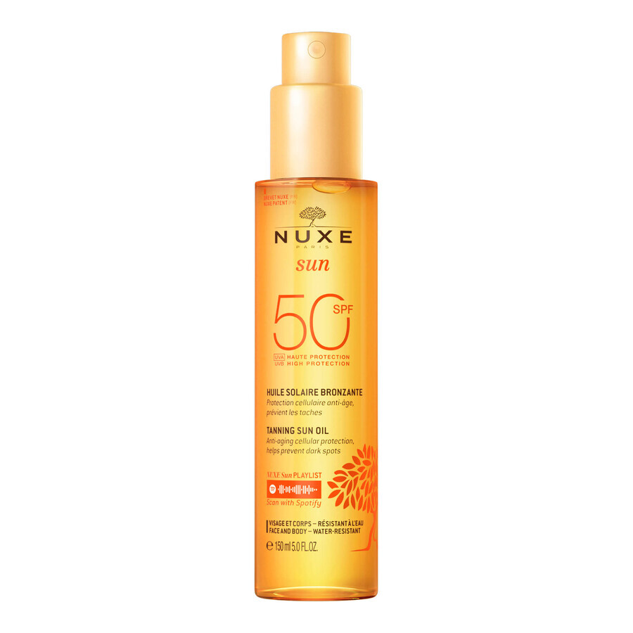 Nuxe Sun, face and body tanning oil, SPF 50, 150 ml