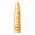 Nuxe Sun, lotion bronzante visage et corps, spray, SPF 50, 150 ml + gel douche après-soleil, 100 ml gratuit