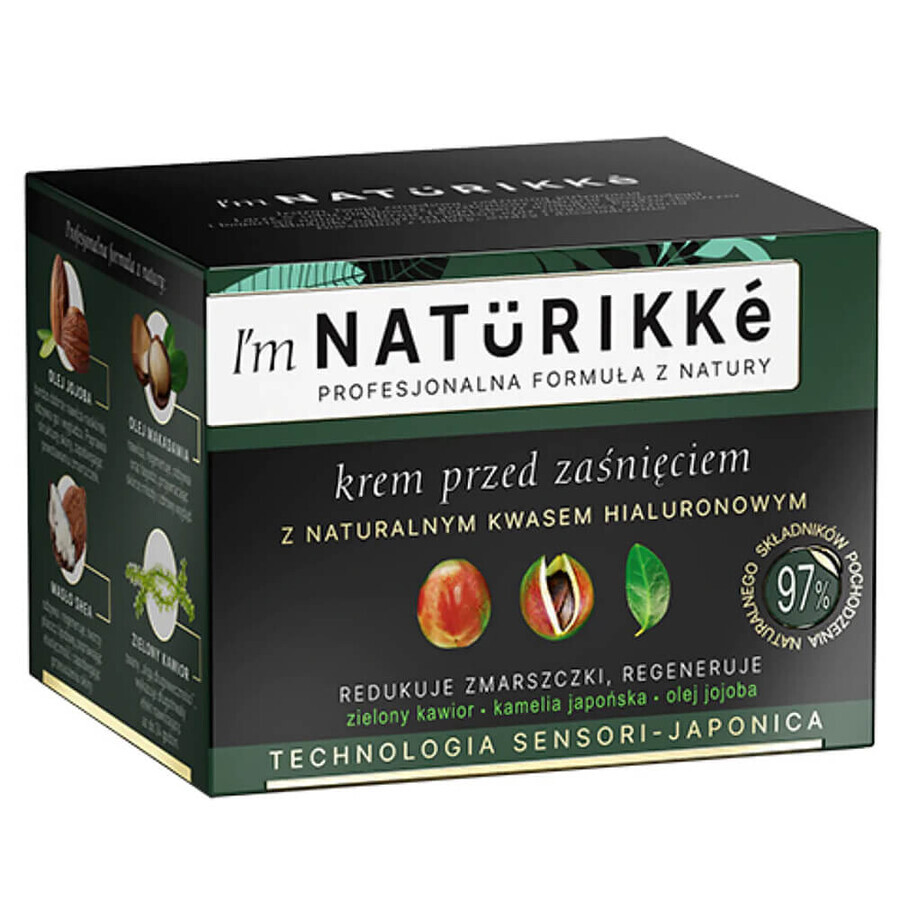 Naturikke, crema pre-sonno con acido ialuronico naturale, antirughe, rigenerante, 50 ml