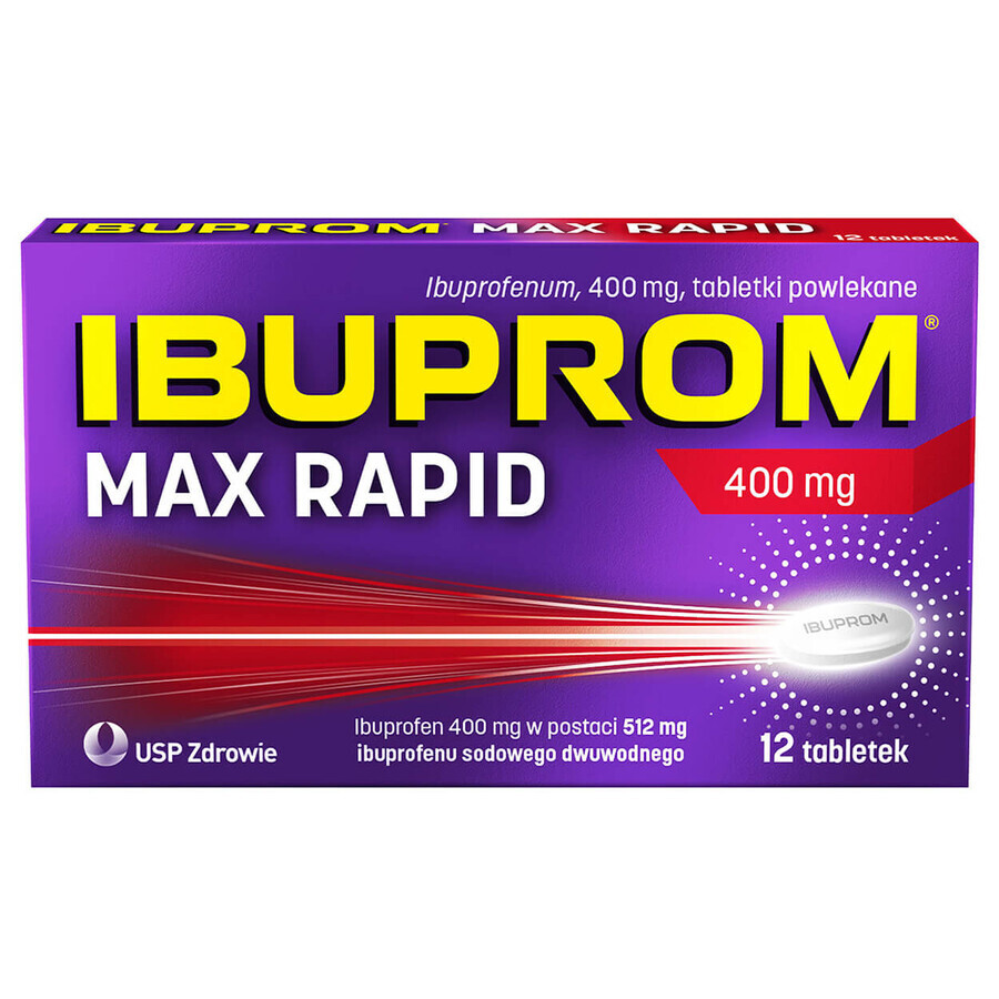 Ibuprom Max Rapid 400 mg, 12 film-coated tablets