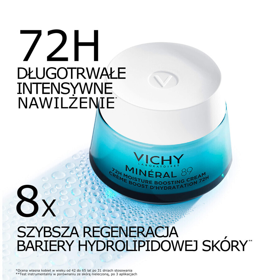 Vichy Mineral 89, light moisturizing and revitalizing cream, 72h, 50 ml