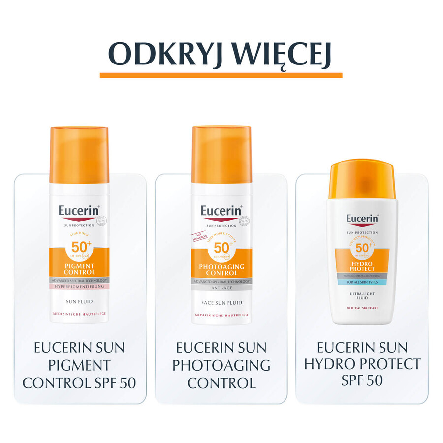 Eucerin Sun Oil Control, ultraleichte schützende Gel-Creme für Haut mit Unreinheiten, SPF 50+, 50 ml