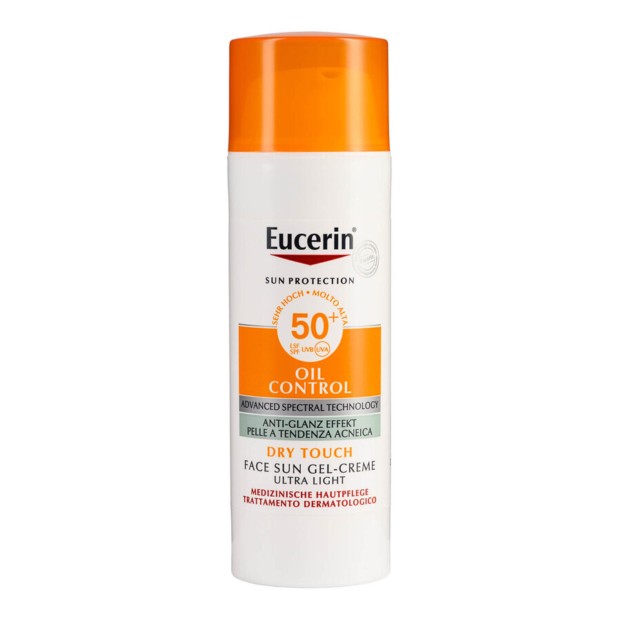 Eucerin Sun Oil Control, ultraleichte schützende Gel-Creme für Haut mit Unreinheiten, SPF 50+, 50 ml