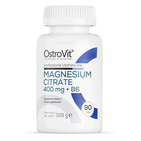 OstroVit Magnesiumcitrat 400 mg + B6, 90 Tabletten