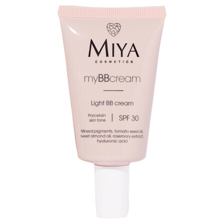 Miya myBBcream, lichte BB crème, porseleinen teint, SPF30, 40 ml 