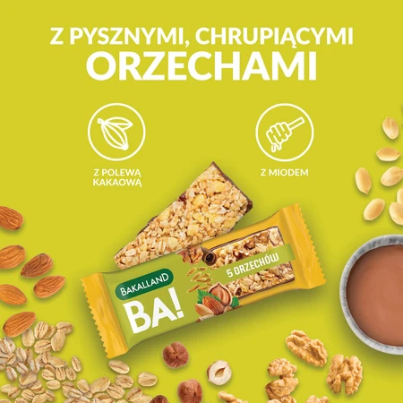 Bakaland BA! Cereal bar, 5 nuts, 40 g
