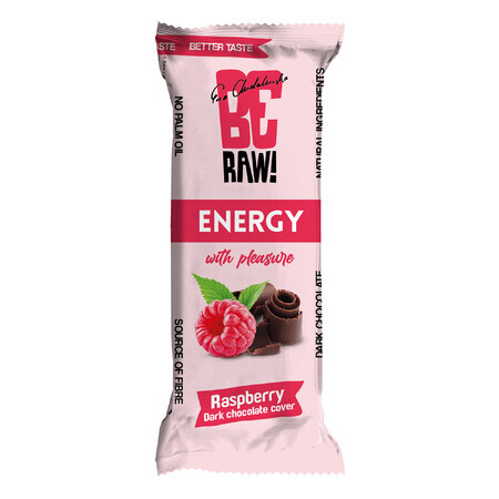 BeRAW! Energy, baton energetic, zmeură, ciocolată neagră, 40g